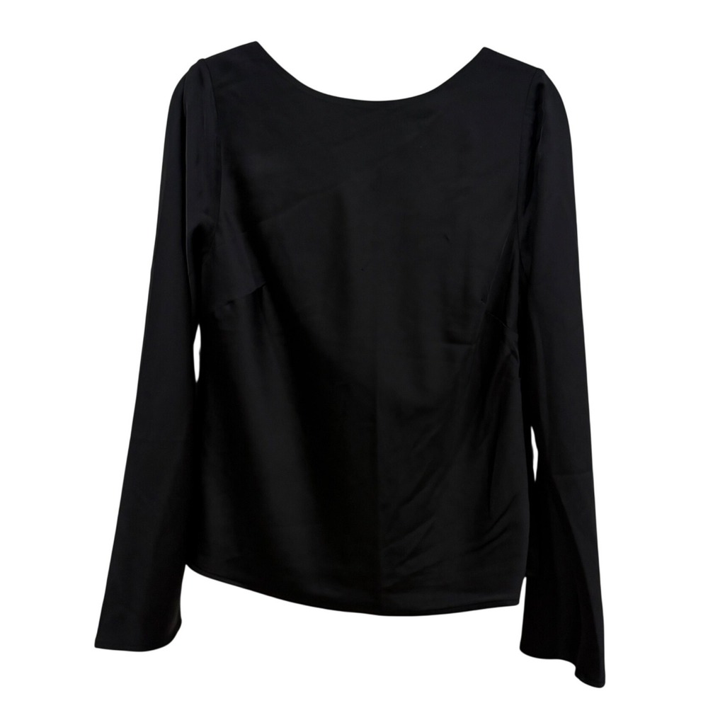 Abercrombie & Fitch Black Satin Draped Cowl‎ Back Long Sleeve Top Small